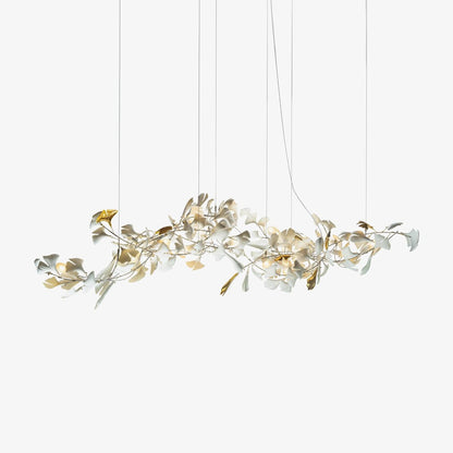 Elegant Porcelain Ginkgo Chandelier - Handcrafted, Energy Efficient Li