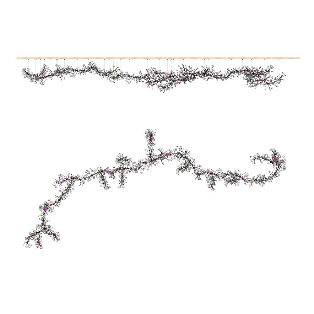 Elegant Porcelain Ginkgo Chandelier - Handcrafted, Energy Efficient Li