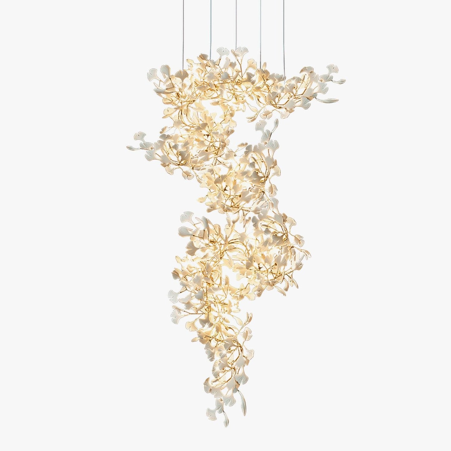 Gingko Vortex Modern Chandelier - Adjustable LED Lighting & Unique Des