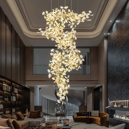 Gingko Vortex Modern Chandelier - Adjustable LED Lighting & Unique Des