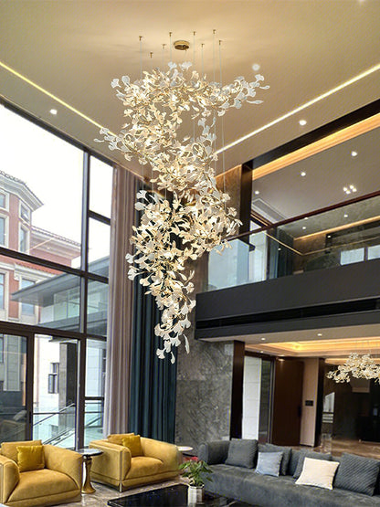 Gingko Vortex Modern Chandelier - Adjustable LED Lighting & Unique Des
