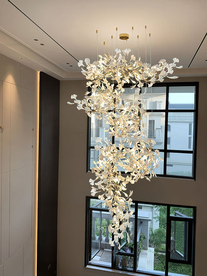 Gingko Vortex Modern Chandelier - Adjustable LED Lighting & Unique Des