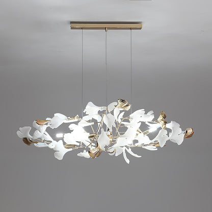 Gingko Bough Round Chandelier - Elegant Design with Adjustable Brightn