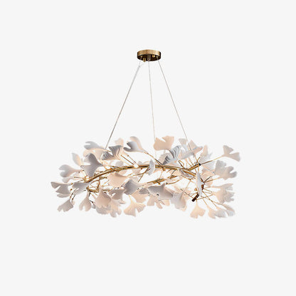 Gingko Halo Chandelier - Modern LED Lighting, Adjustable Height & Dimm