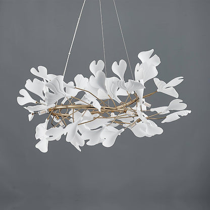 Gingko Halo Chandelier - Modern LED Lighting, Adjustable Height & Dimm