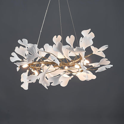 Gingko Halo Chandelier - Modern LED Lighting, Adjustable Height & Dimm