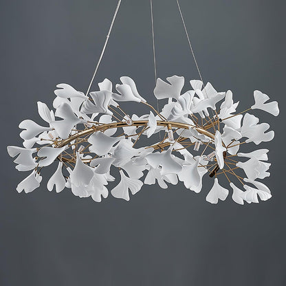 Gingko Halo Chandelier - Modern LED Lighting, Adjustable Height & Dimm