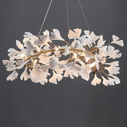 Gingko Halo Chandelier - Modern LED Lighting, Adjustable Height & Dimm