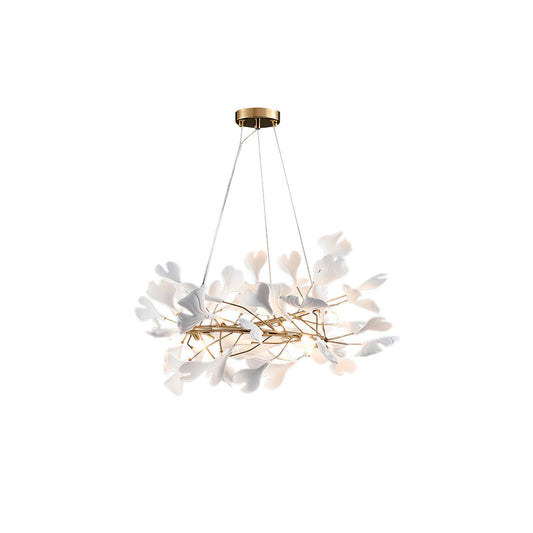 Gingko Halo Chandelier - Modern LED Lighting, Adjustable Height & Dimm
