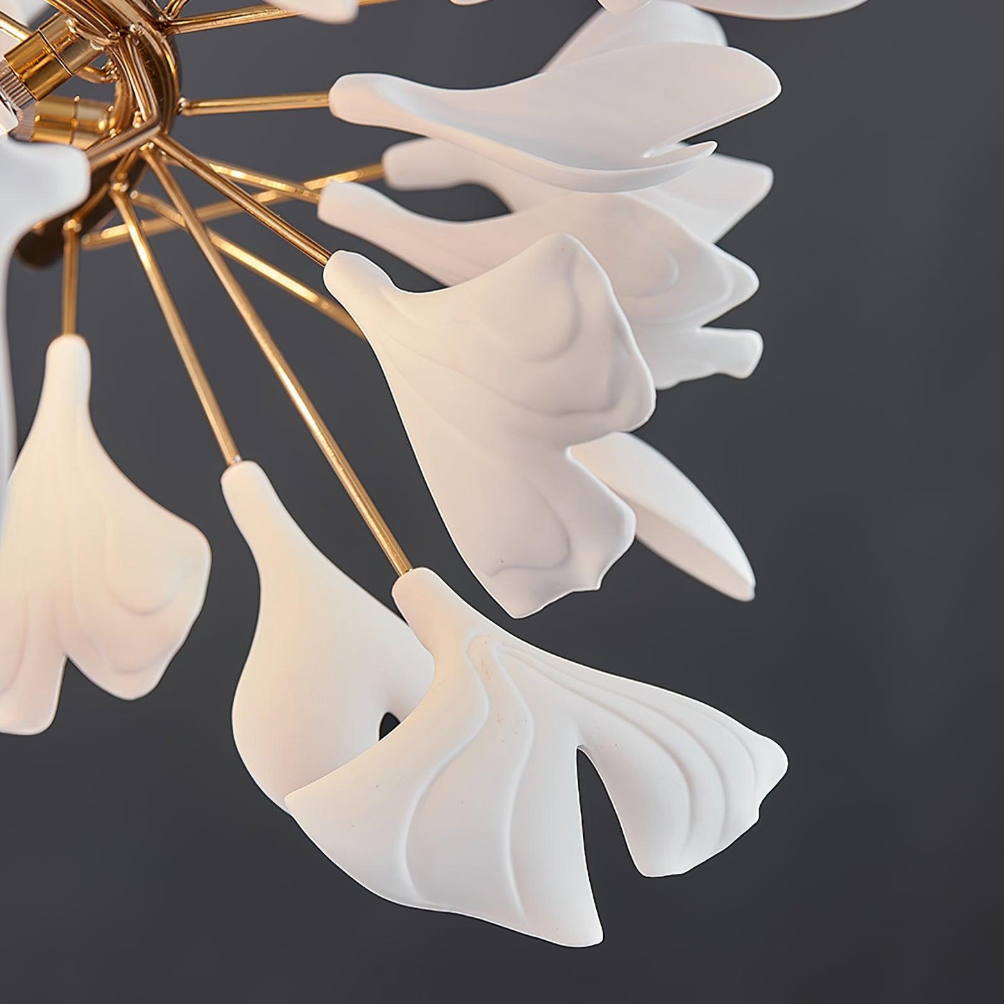 Gingko Halo Chandelier - Modern LED Lighting, Adjustable Height & Dimm