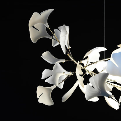 Gingko Halo Chandelier - Modern LED Lighting, Adjustable Height & Dimm