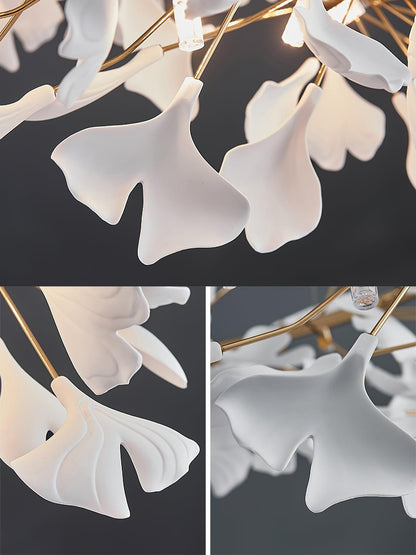 Gingko Halo Chandelier - Modern LED Lighting, Adjustable Height & Dimm