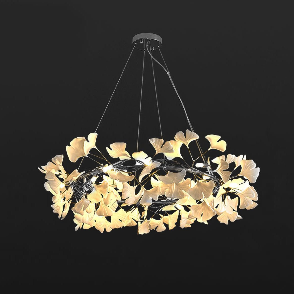 Gingko Crown Chandelier - Elegant Design with Adjustable Brightness