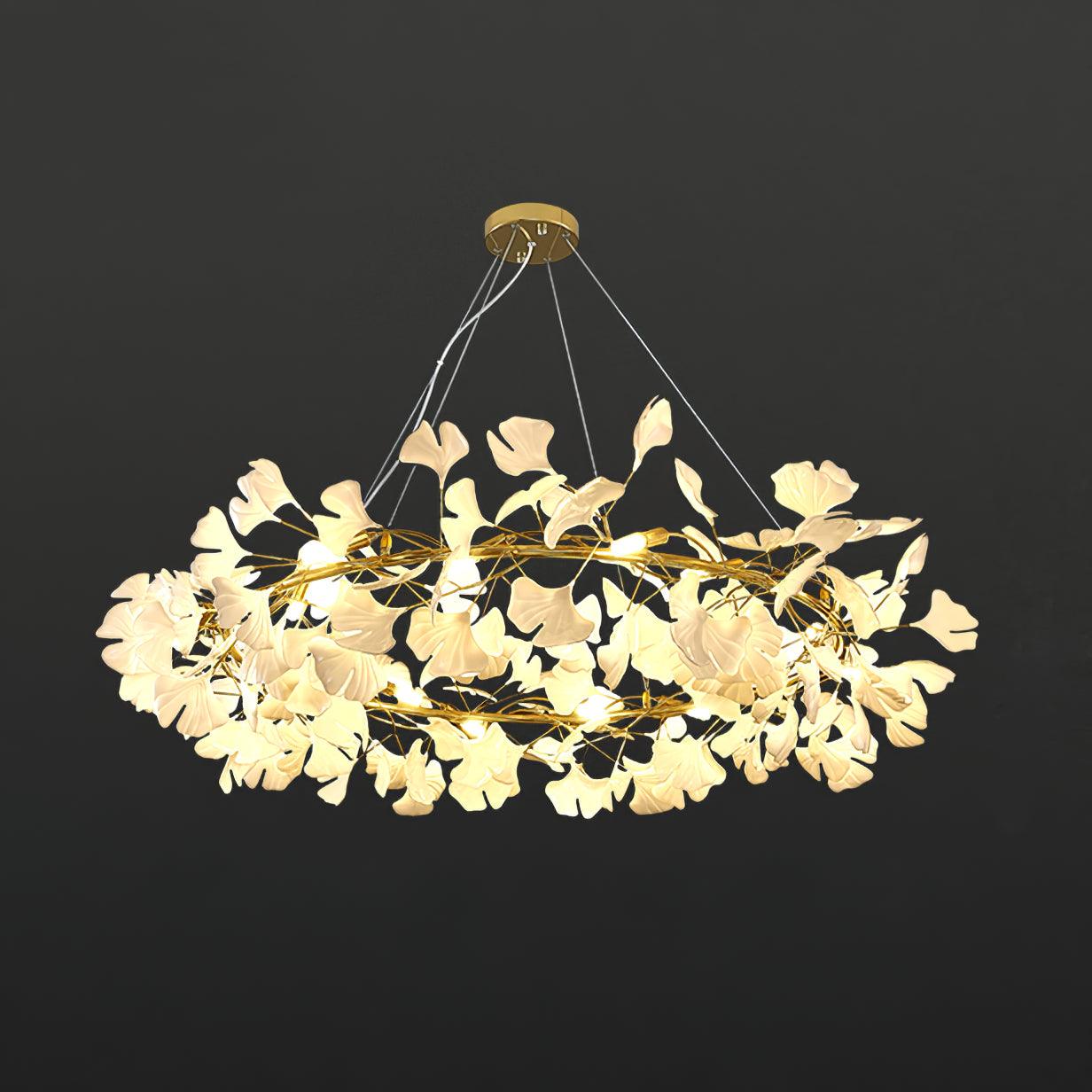 Gingko Crown Chandelier - Elegant Design with Adjustable Brightness
