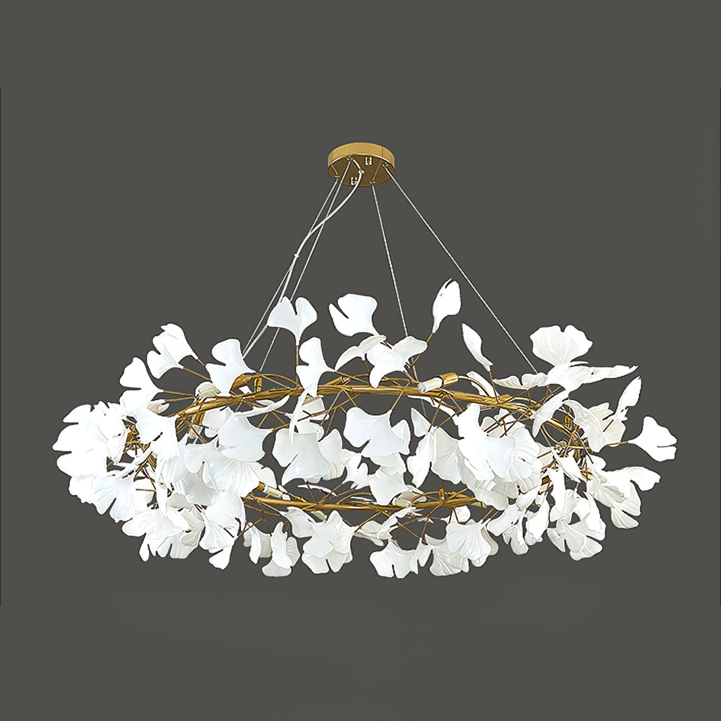 Gingko Crown Chandelier - Elegant Design with Adjustable Brightness