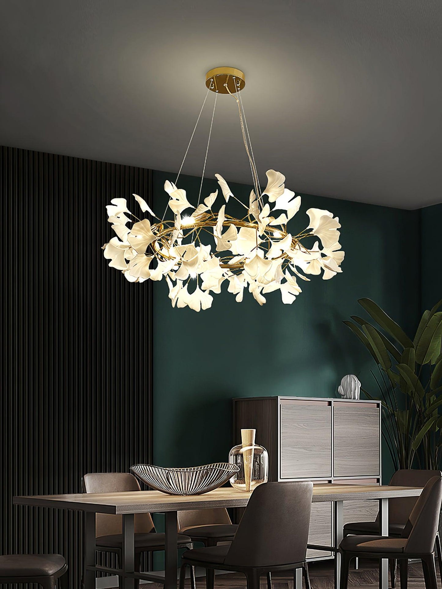 Gingko Crown Chandelier - Elegant Design with Adjustable Brightness