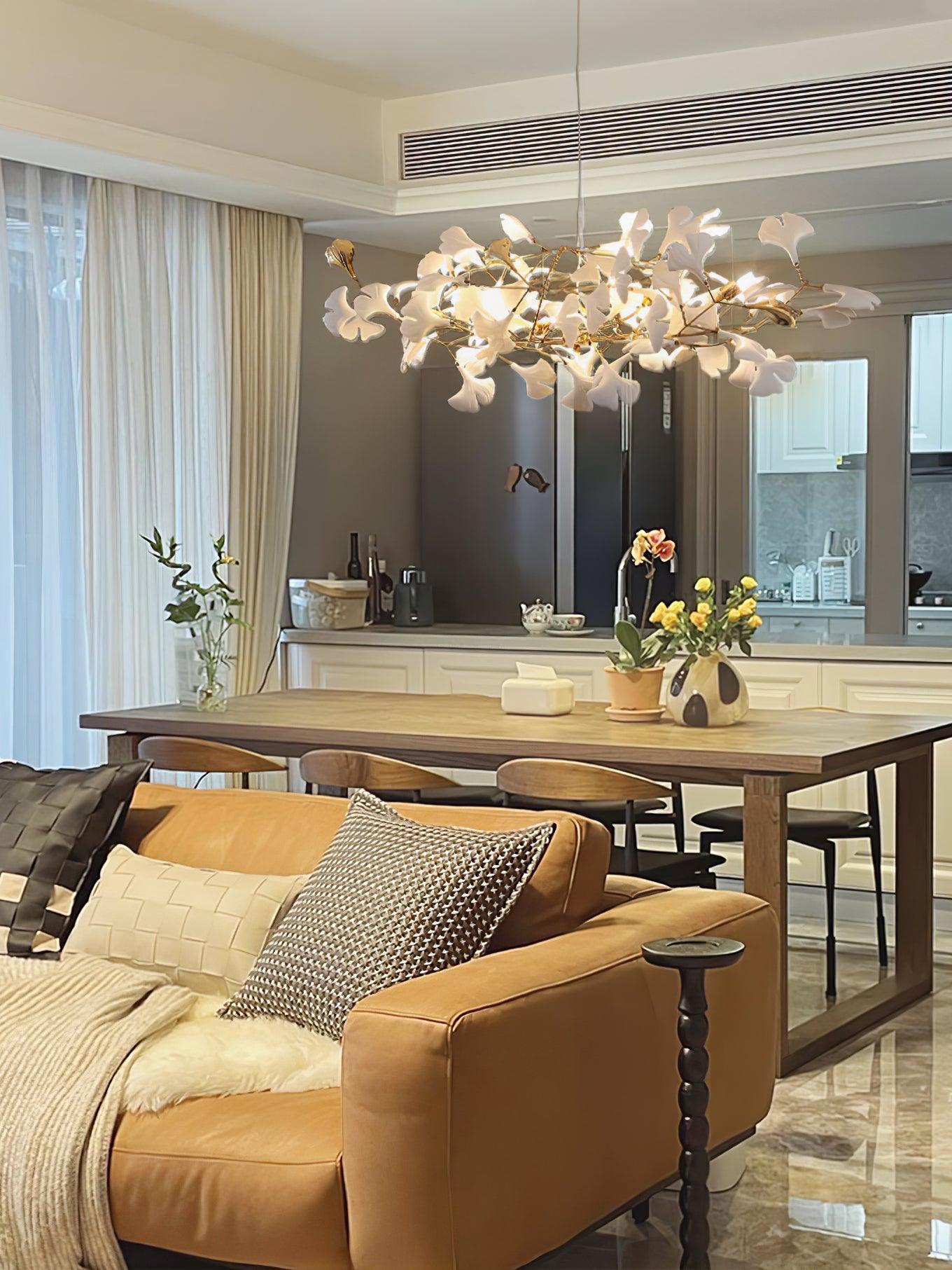 Gingko Wing Chandelier - Elegant Design with Adjustable Brightness & E