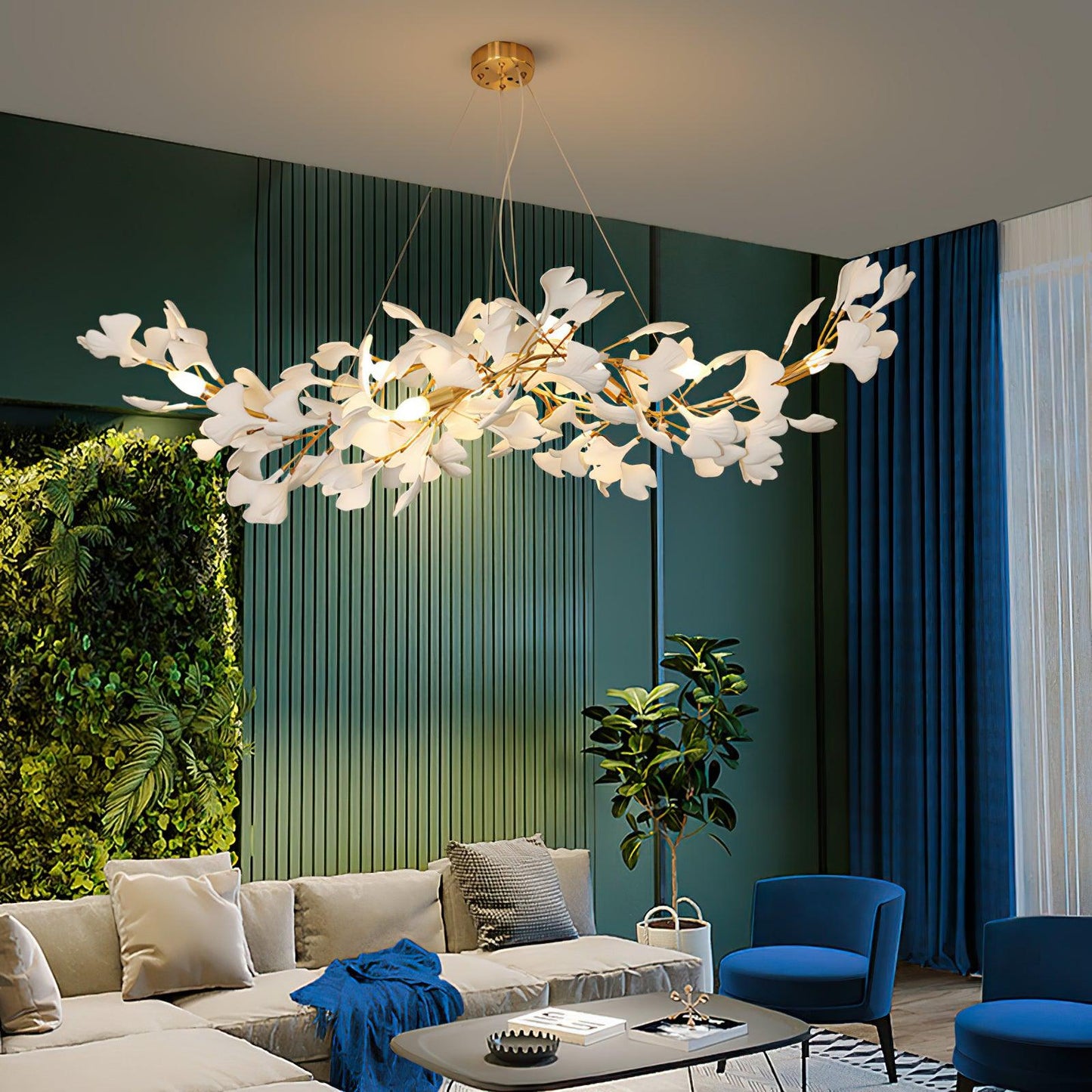 Gingko Wing Chandelier - Elegant Design with Adjustable Brightness & E