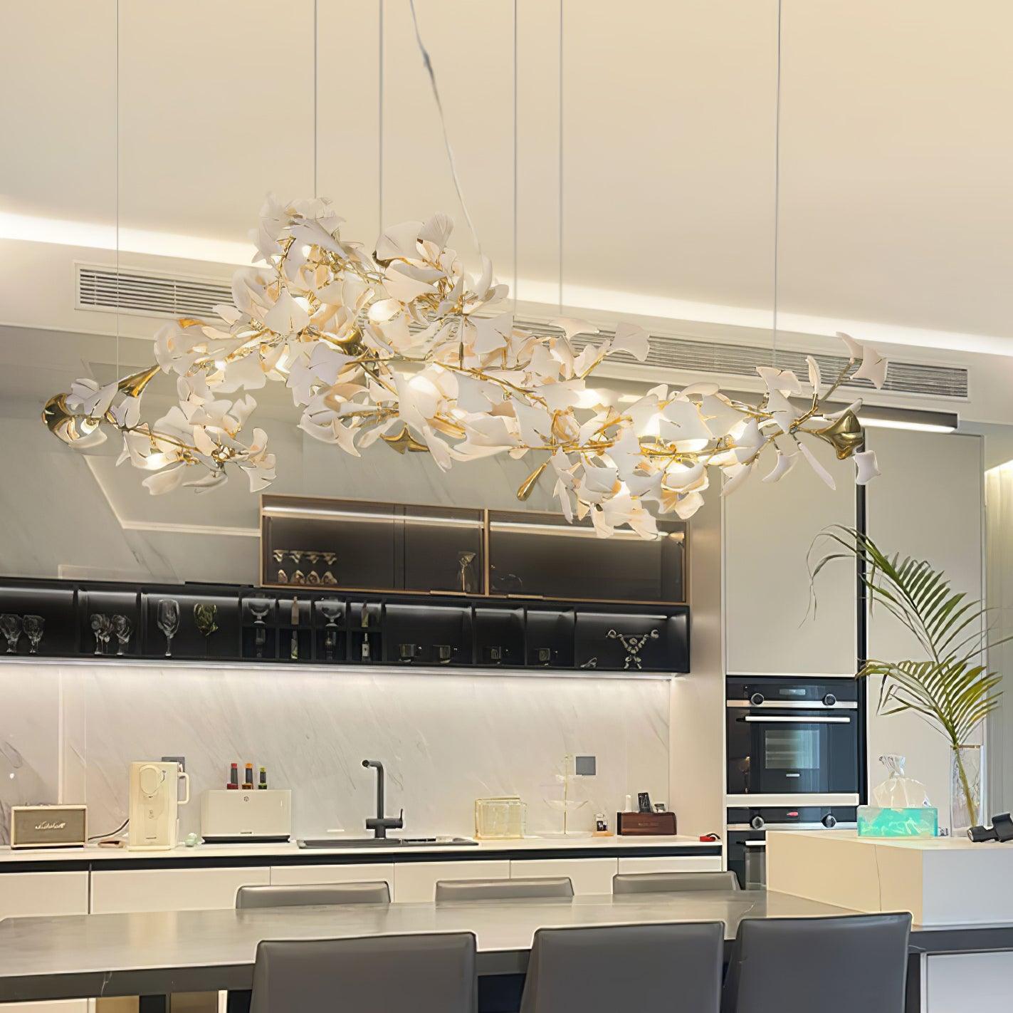 Gingko Wing Chandelier - Elegant Design with Adjustable Brightness & E