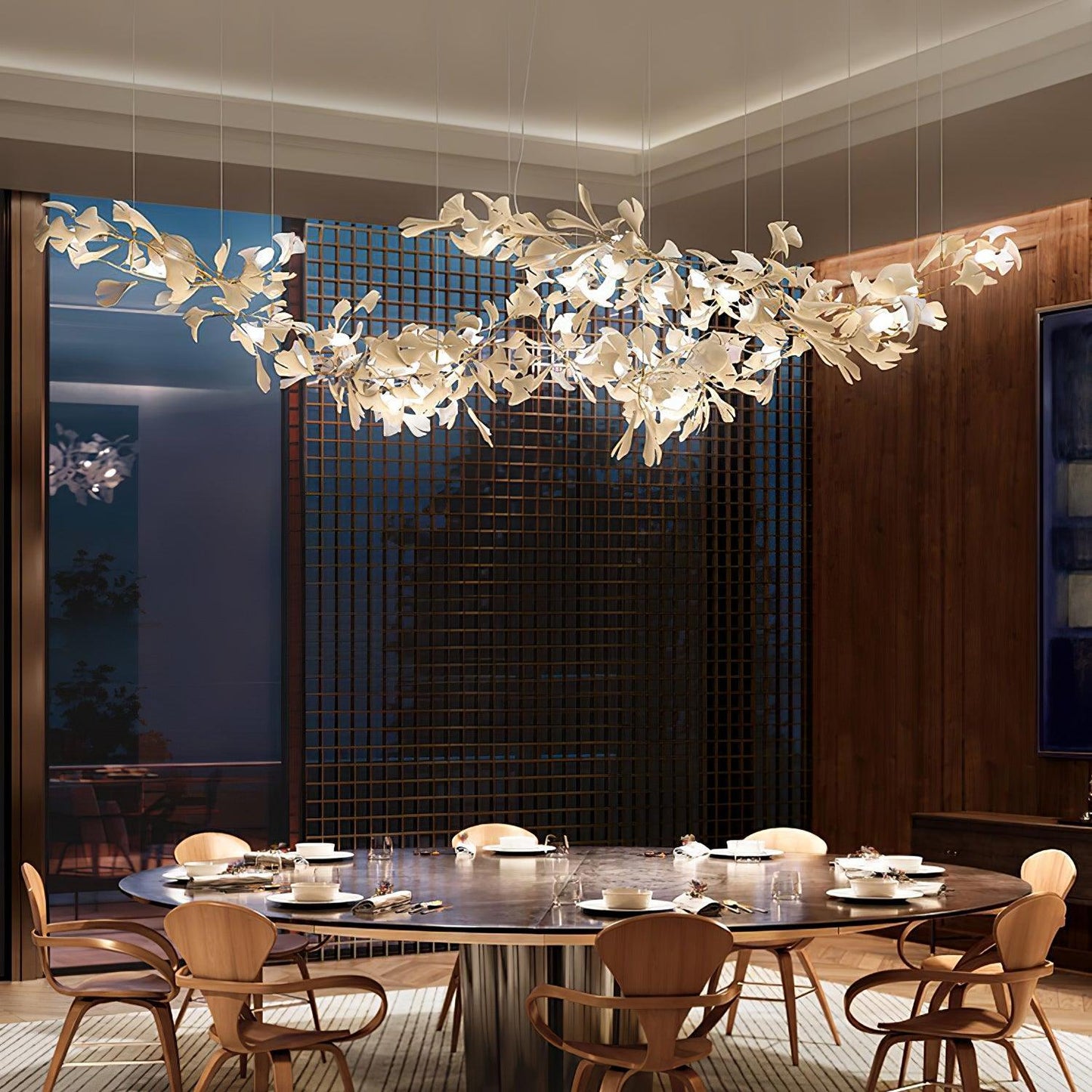 Gingko Wing Chandelier - Elegant Design with Adjustable Brightness & E