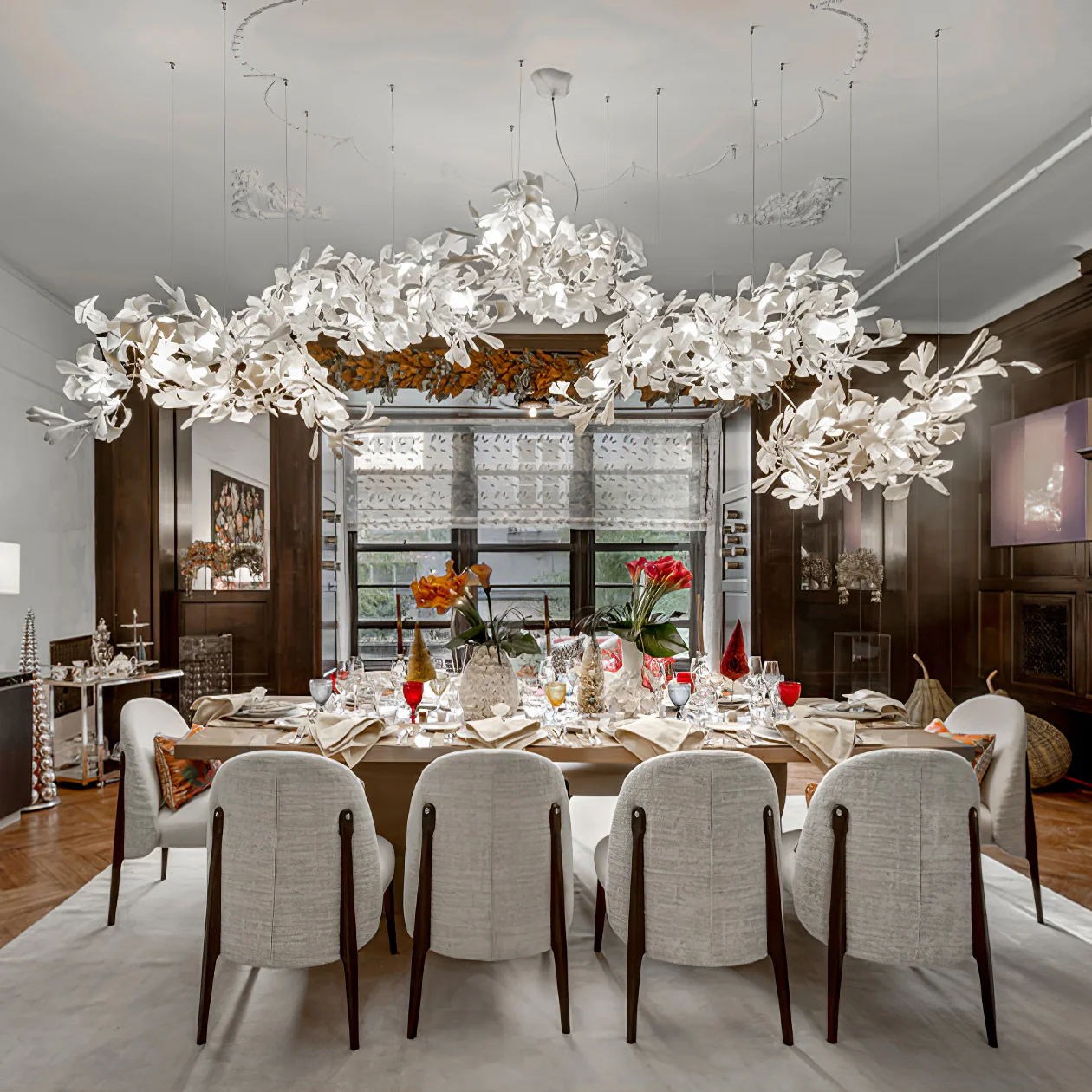 Gingko Leaves Chandelier - Elegant Design with Adjustable Brightness