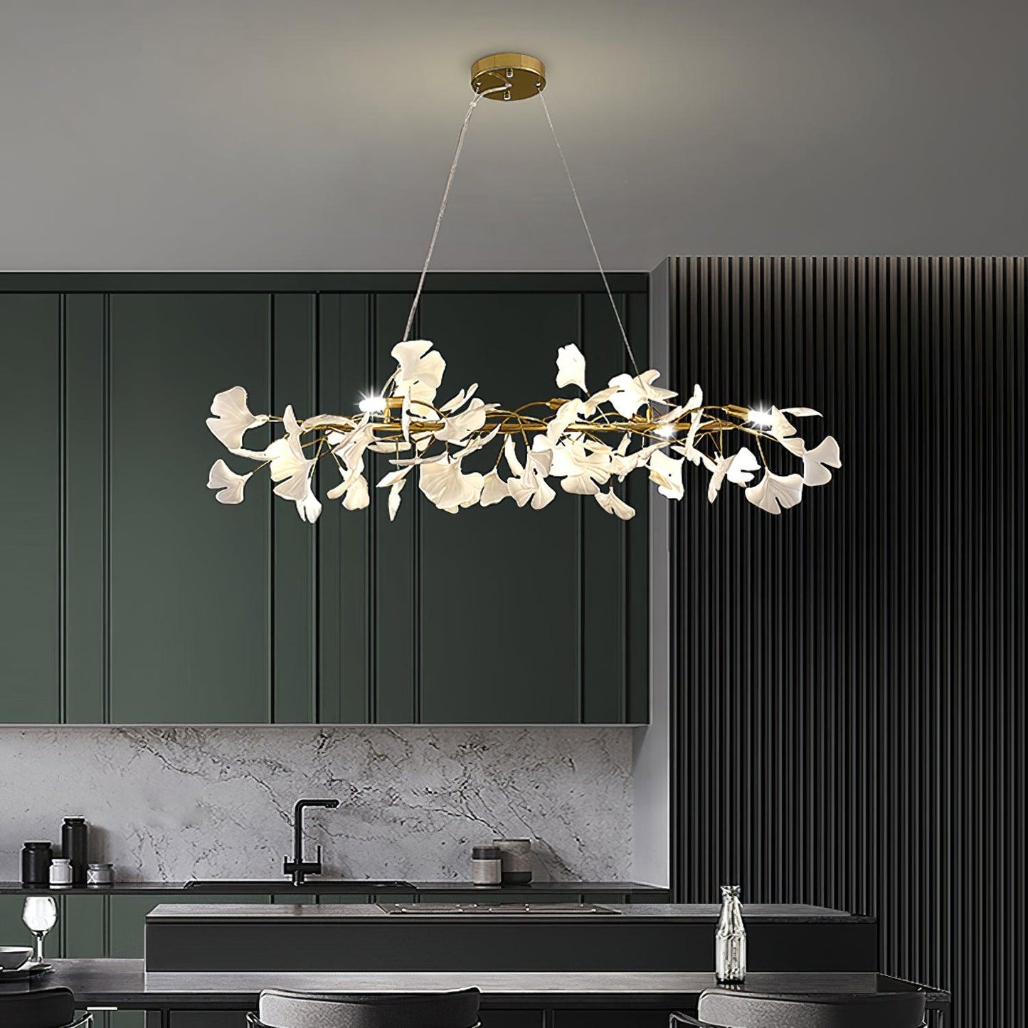 Gingko Branch Chandelier - Modern Design, Adjustable Brightness, LED L