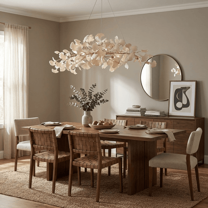 Gingko Plume Chandelier - Elegant Design with Adjustable Brightness