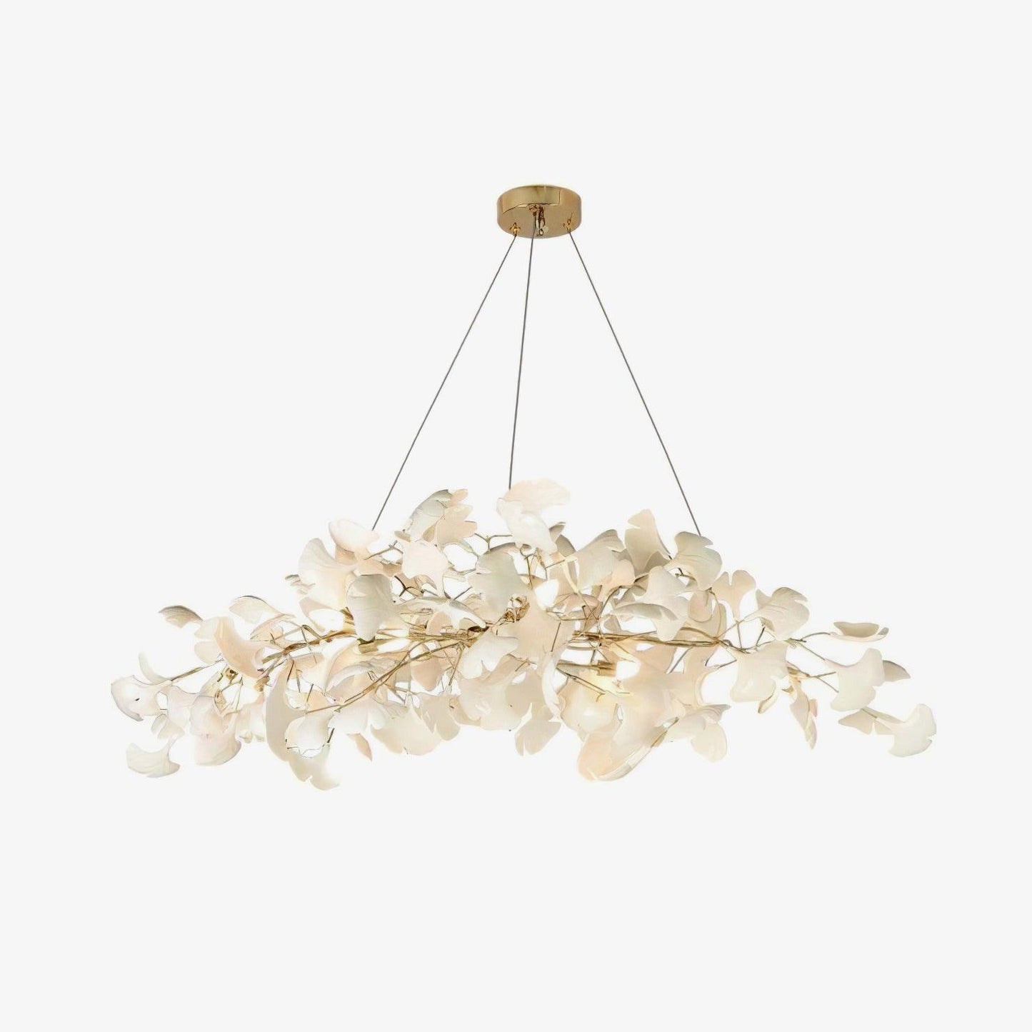 Gingko Plume Chandelier - Elegant Design with Adjustable Brightness