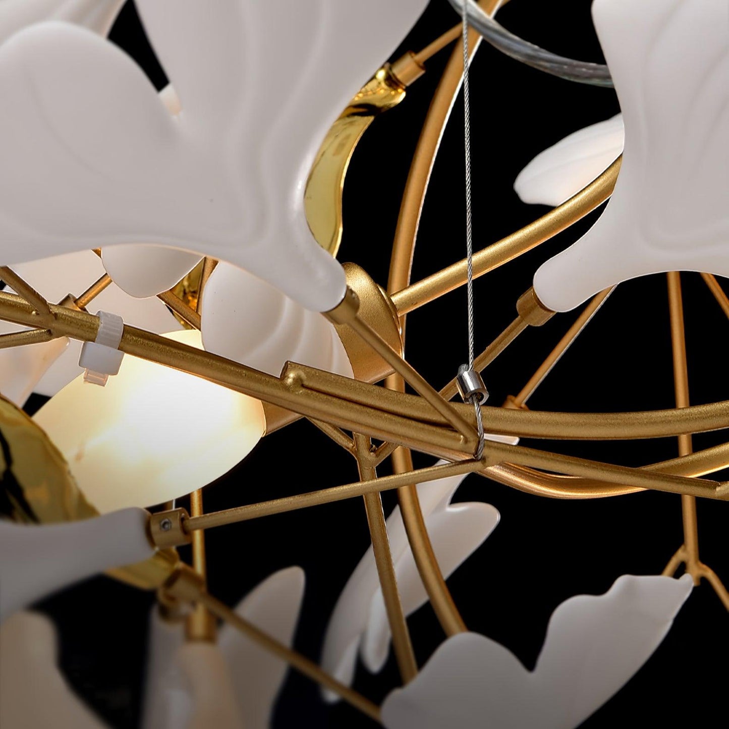 Gingko Plume Chandelier - Elegant Design with Adjustable Brightness