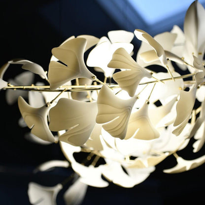 Gingko Plume Chandelier - Elegant Design with Adjustable Brightness