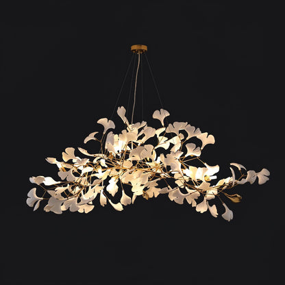 Gingko Plume Chandelier - Elegant Design with Adjustable Brightness