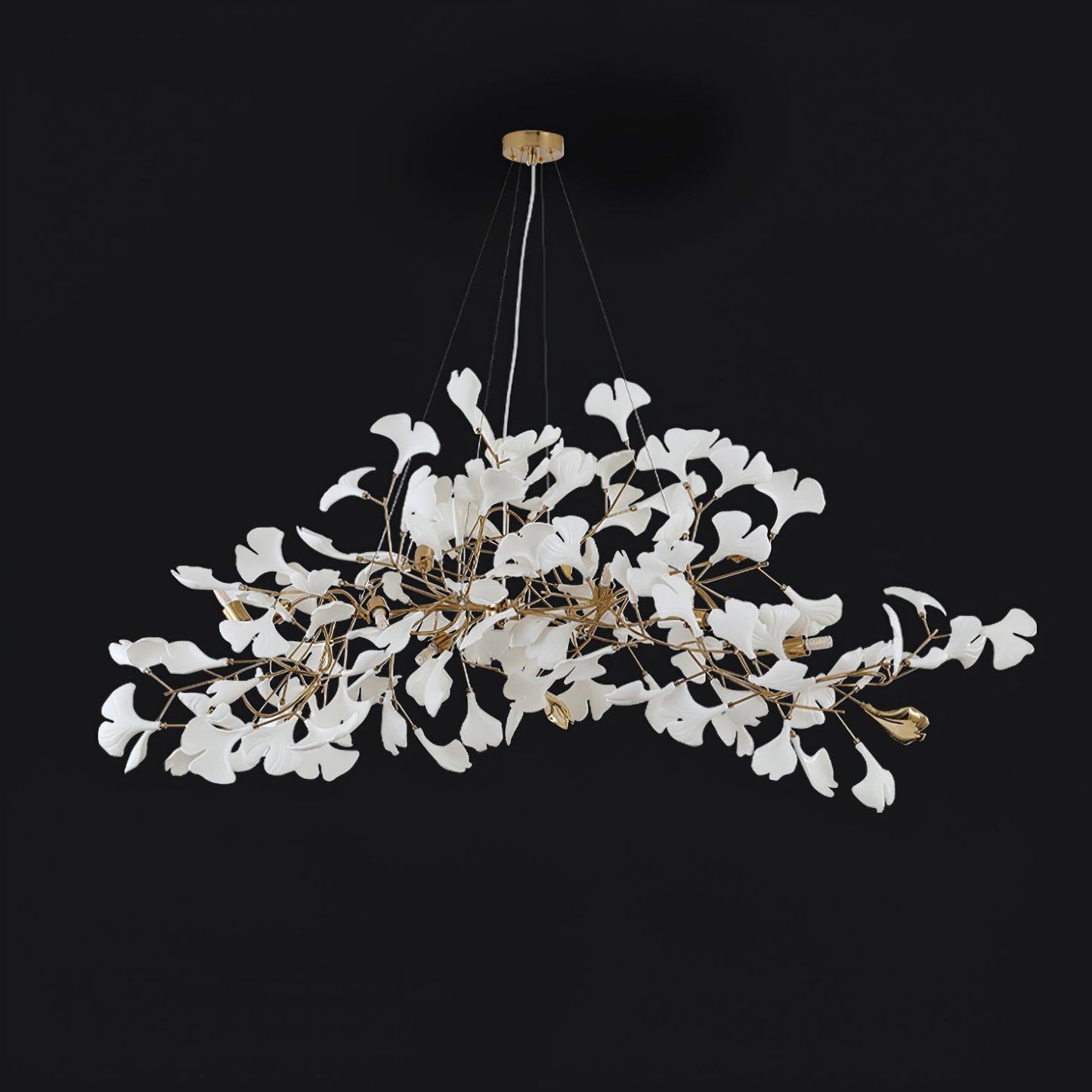 Gingko Plume Chandelier - Elegant Design with Adjustable Brightness