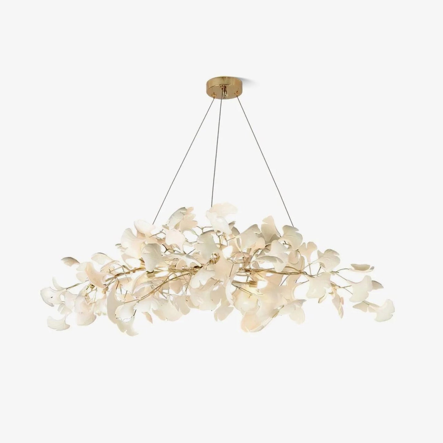 Gingko Plume Chandelier - Elegant Design with Adjustable Brightness