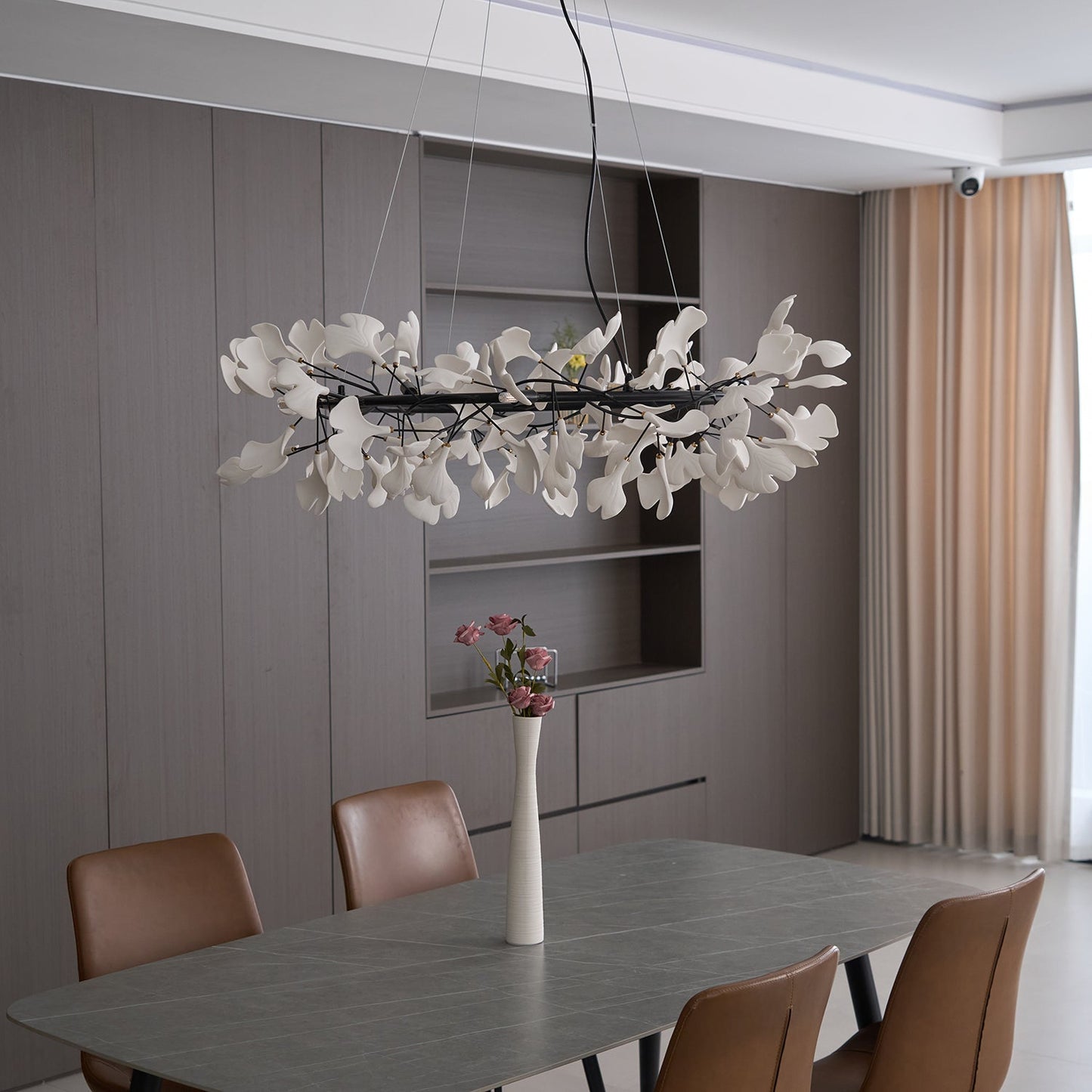 Gingko Crown Chandelier - Elegant Design with Adjustable Brightness
