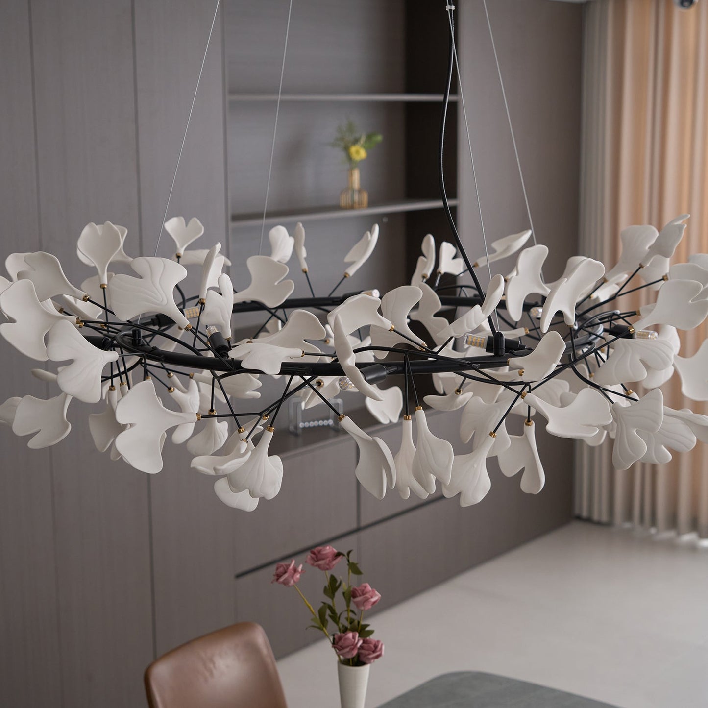 Gingko Crown Chandelier - Elegant Design with Adjustable Brightness