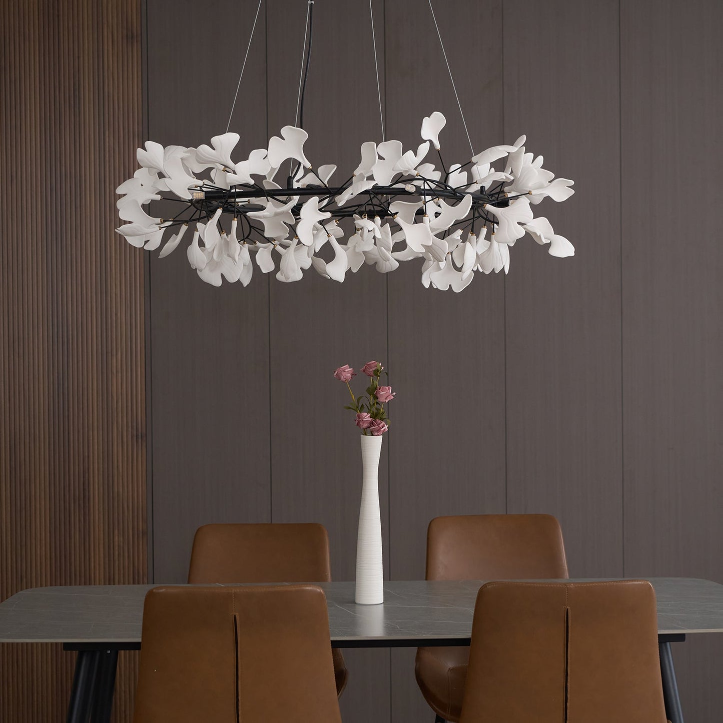 Gingko Crown Chandelier - Elegant Design with Adjustable Brightness