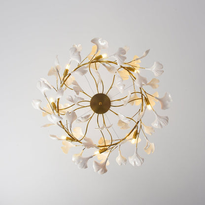 Gingko Ring Chandelier - Modern LED Design with Adjustable Brightness