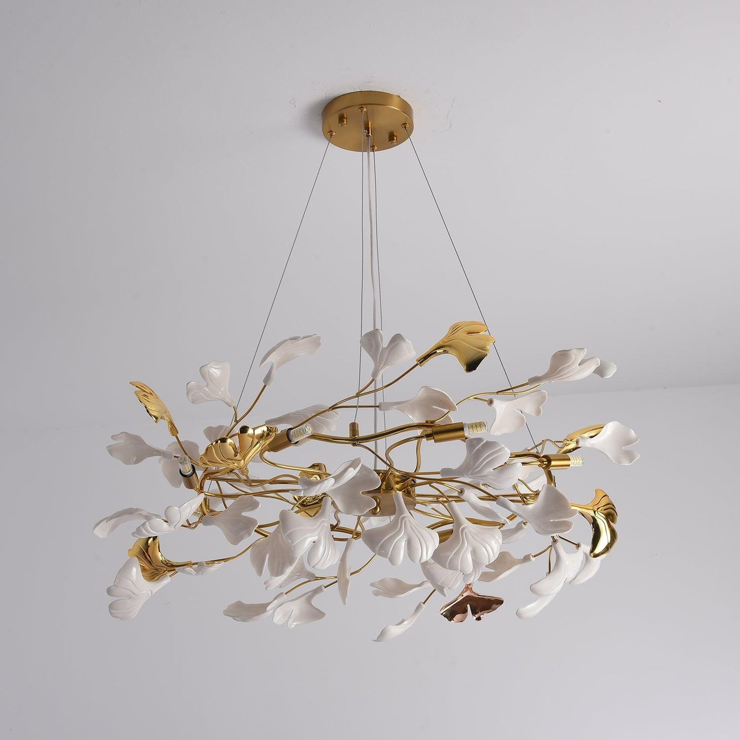 Gingko Ring Chandelier - Modern LED Design with Adjustable Brightness