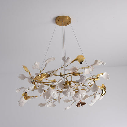 Gingko Ring Chandelier - Modern LED Design with Adjustable Brightness