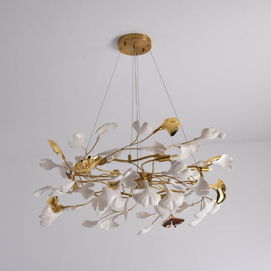Gingko Ring Chandelier - Modern LED Design with Adjustable Brightness