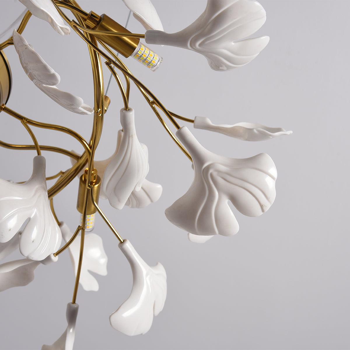 Gingko Ring Chandelier - Modern LED Design with Adjustable Brightness