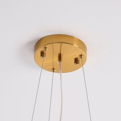 Gingko Ring Chandelier - Modern LED Design with Adjustable Brightness