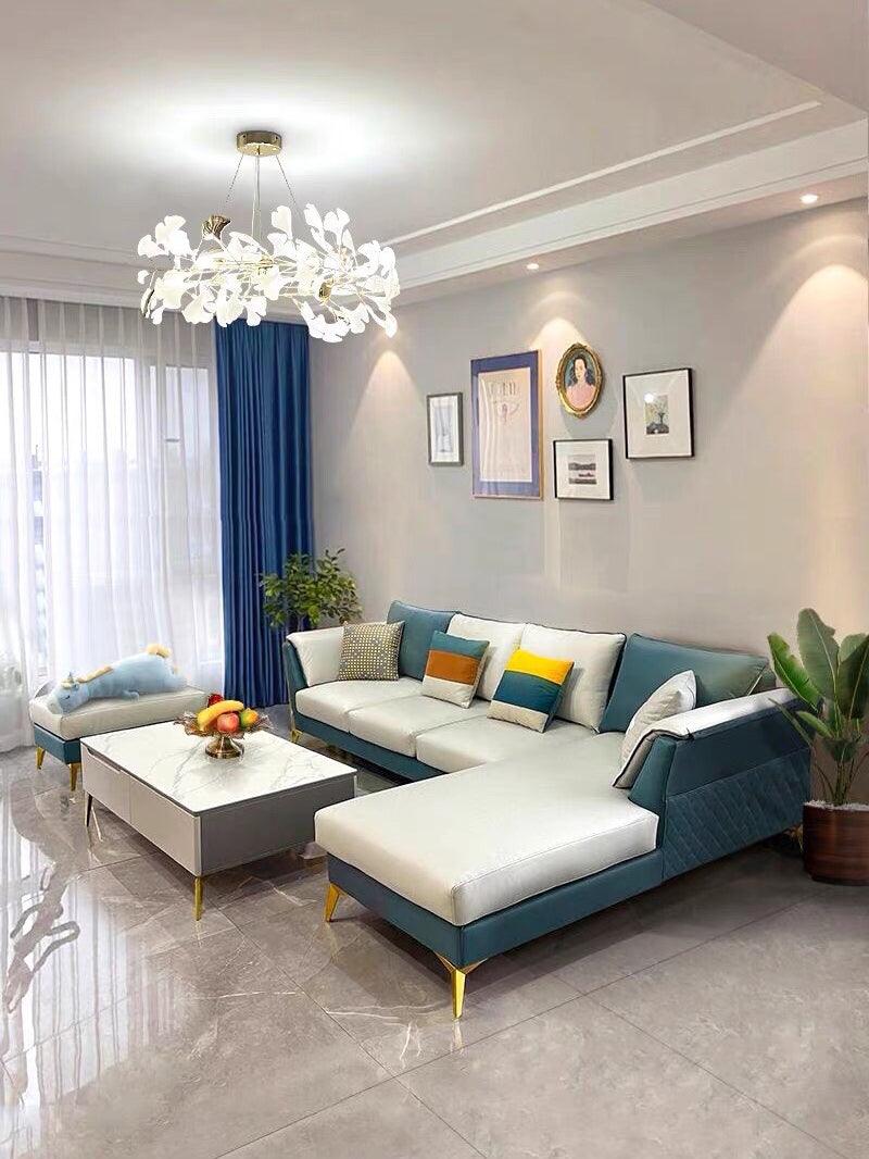 Gingko Ring Chandelier - Modern LED Design with Adjustable Brightness
