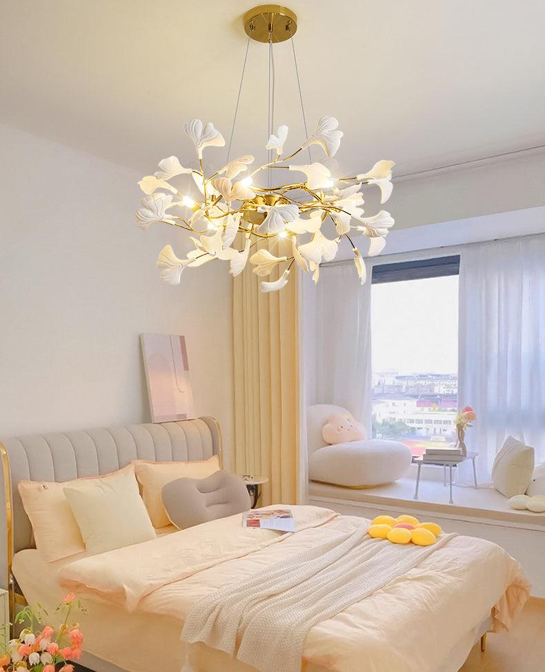 Gingko Ring Chandelier - Modern LED Design with Adjustable Brightness