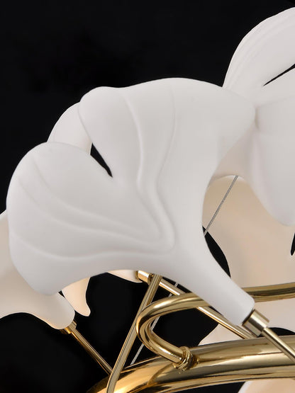 Gingko Spiral Leaf Chandelier - Elegant Design with LED Illumination