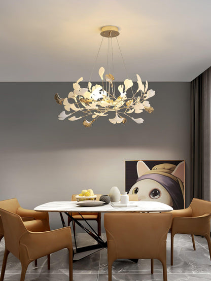 Gingko Wreath Chandelier - Elegant Design with Adjustable Brightness