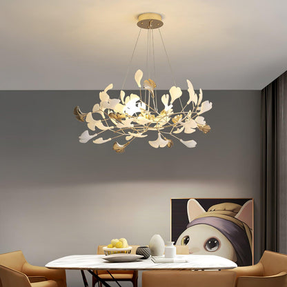 Gingko Wreath Chandelier - Elegant Design with Adjustable Brightness