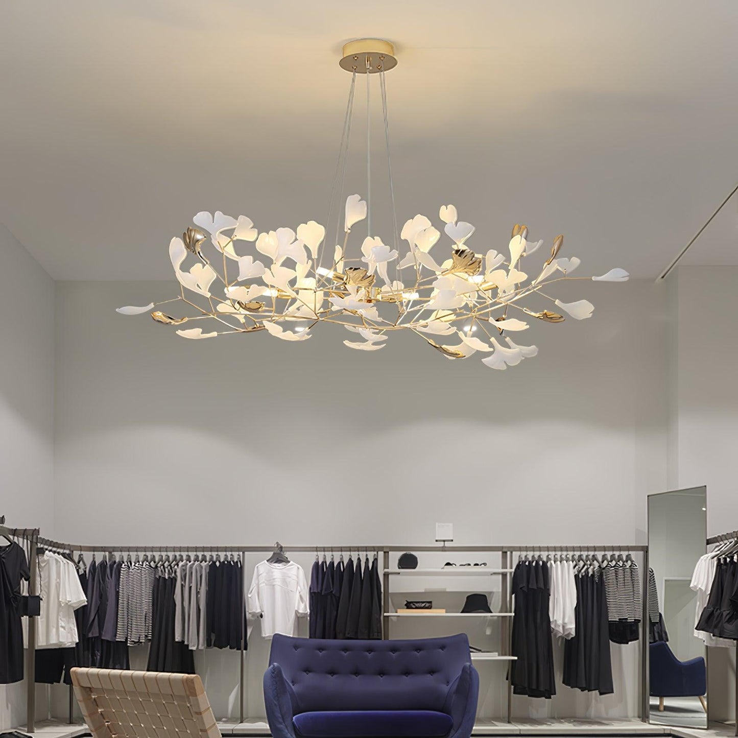 Gingko Wreath Chandelier - Elegant Design with Adjustable Brightness