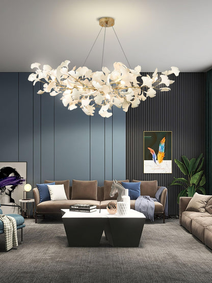 Gingko Cluster Chandelier - Modern Design, Adjustable Height, LED Ligh