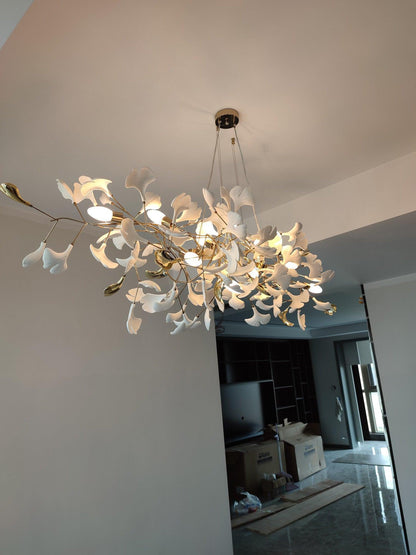 Gingko Cluster Chandelier - Modern Design, Adjustable Height, LED Ligh